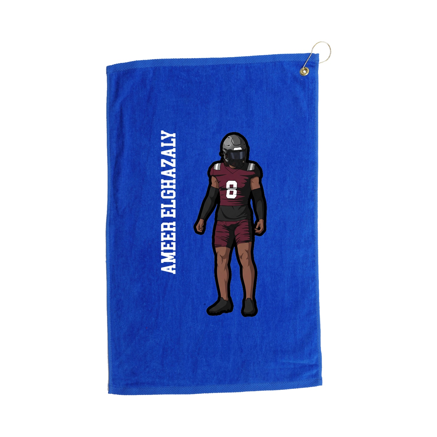 Golf Towel — Name Vertical in Royal