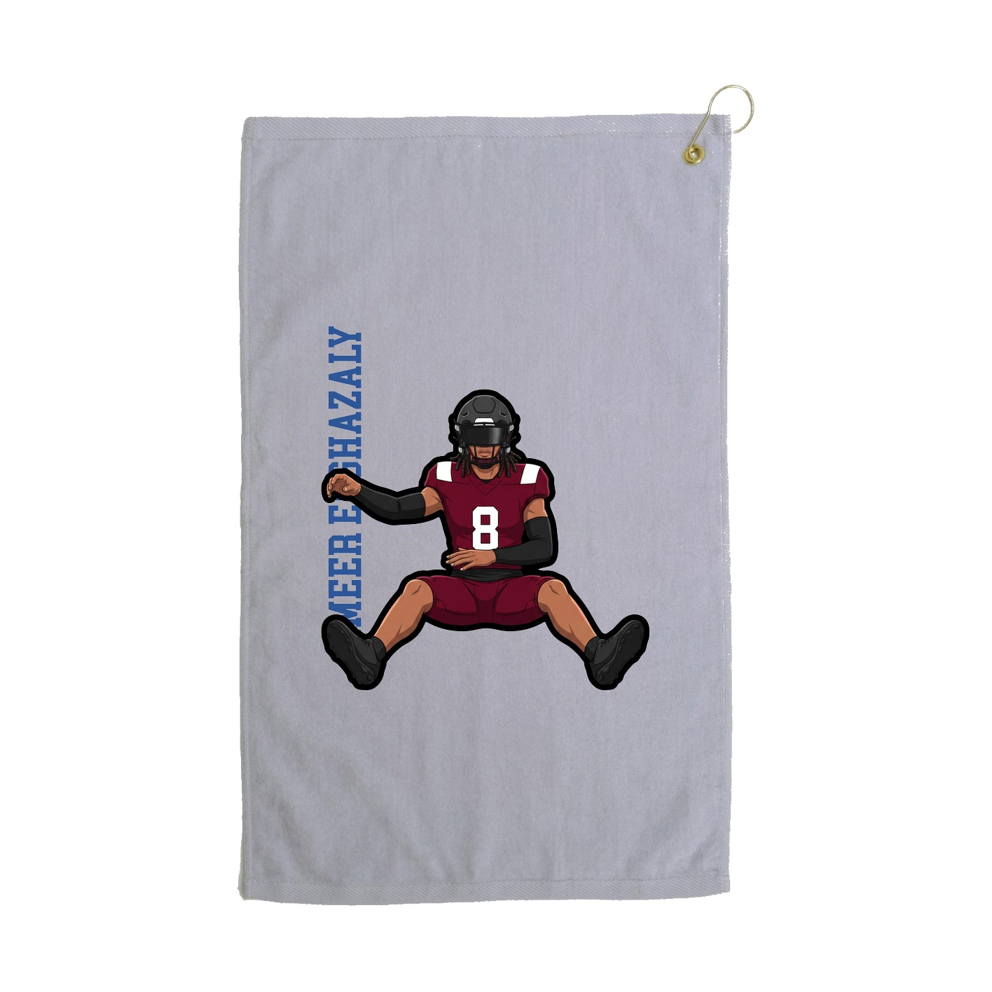 Golf Towel — Name Vertical in Grey