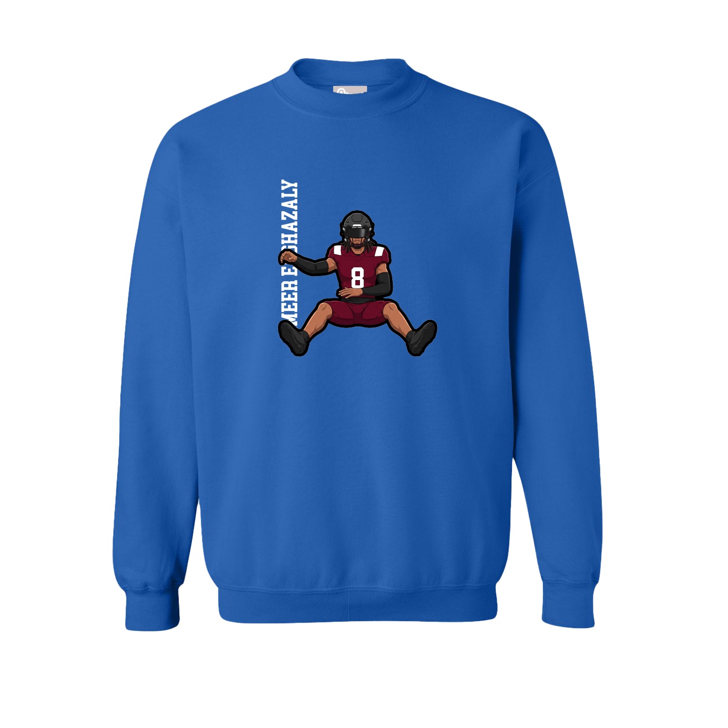 Fleece Crew — Name Vertical in Royal