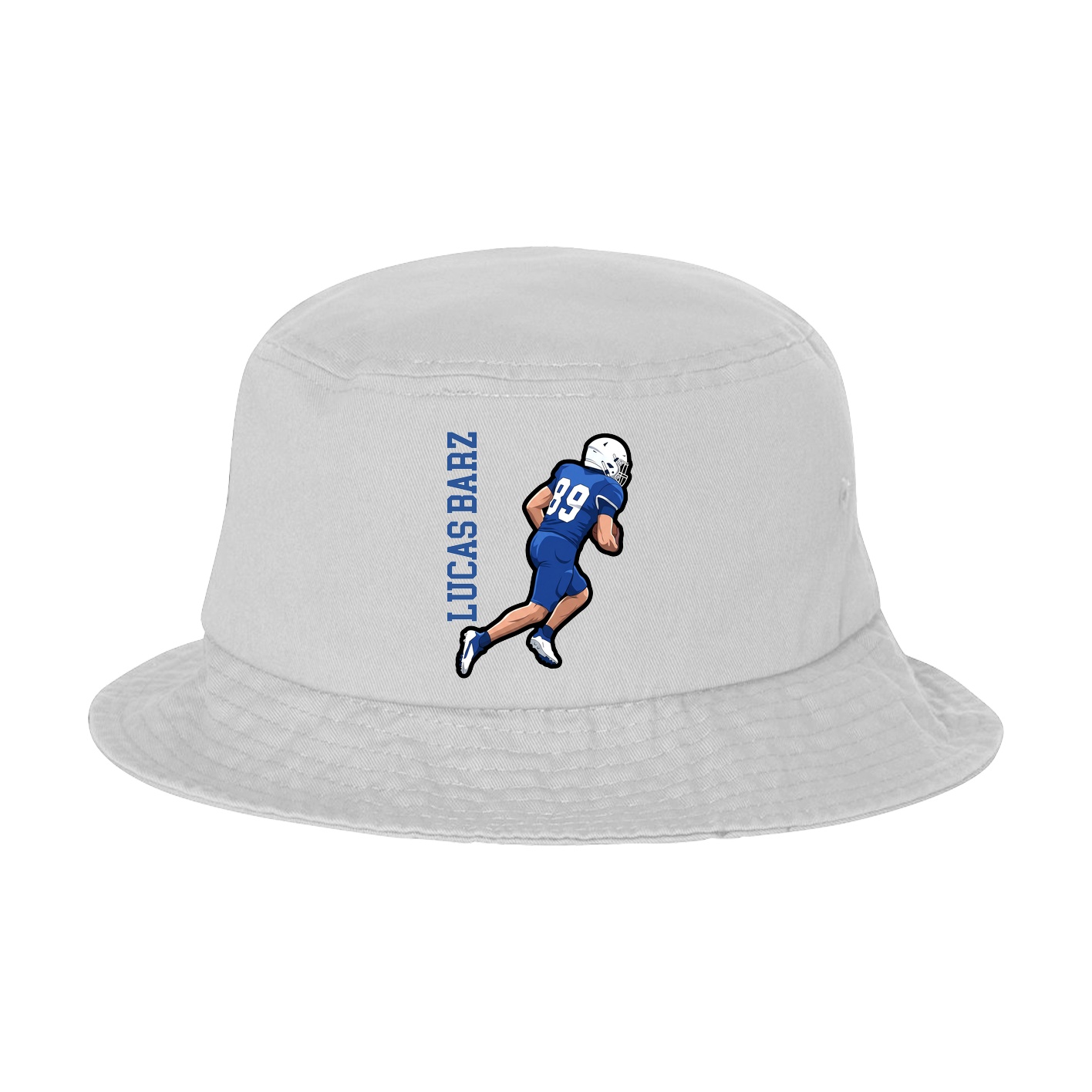 Bucket Cap — Name Vertical in White