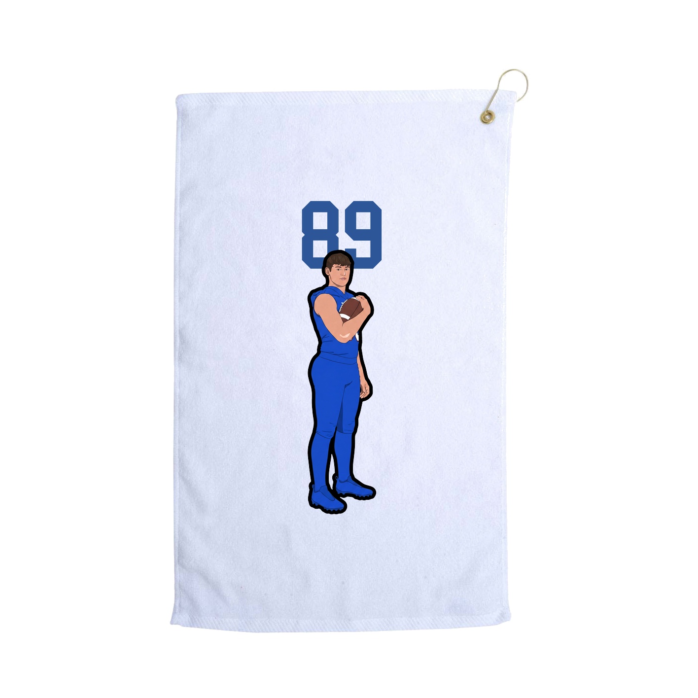 Golf Towel — Number Top in White