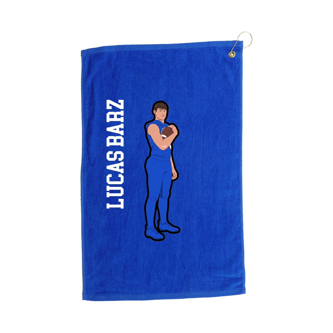 Golf Towel — Name Vertical in Royal