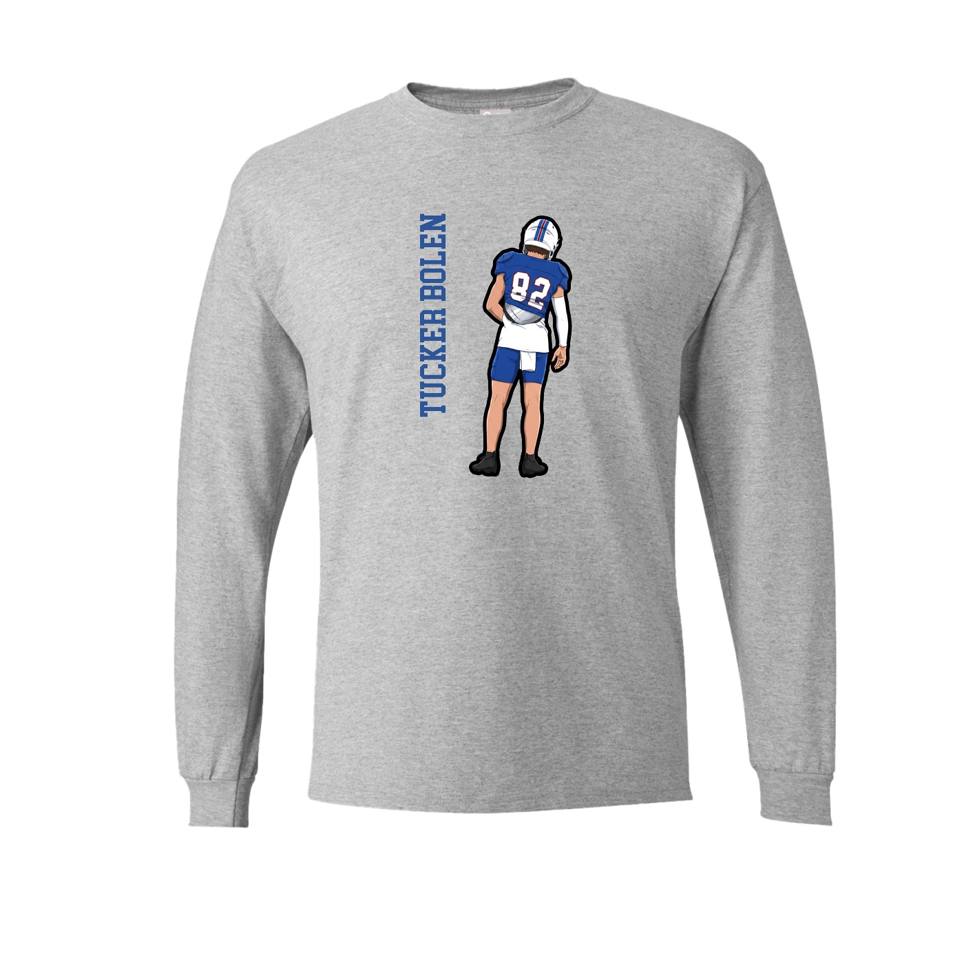 Long Sleeve Tee — Name Vertical in Grey