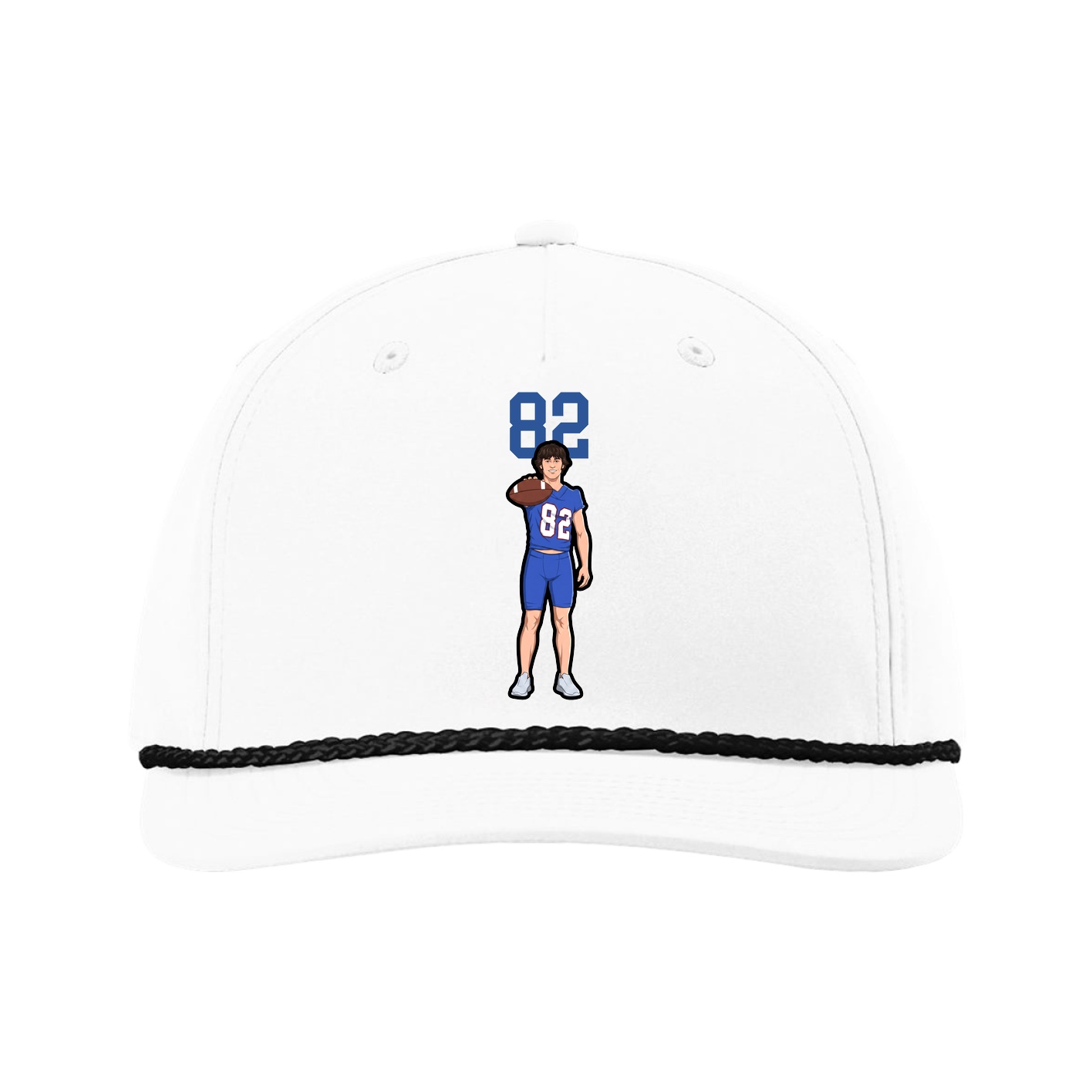 Five-Panel Classic Rope Cap — Number Top in White