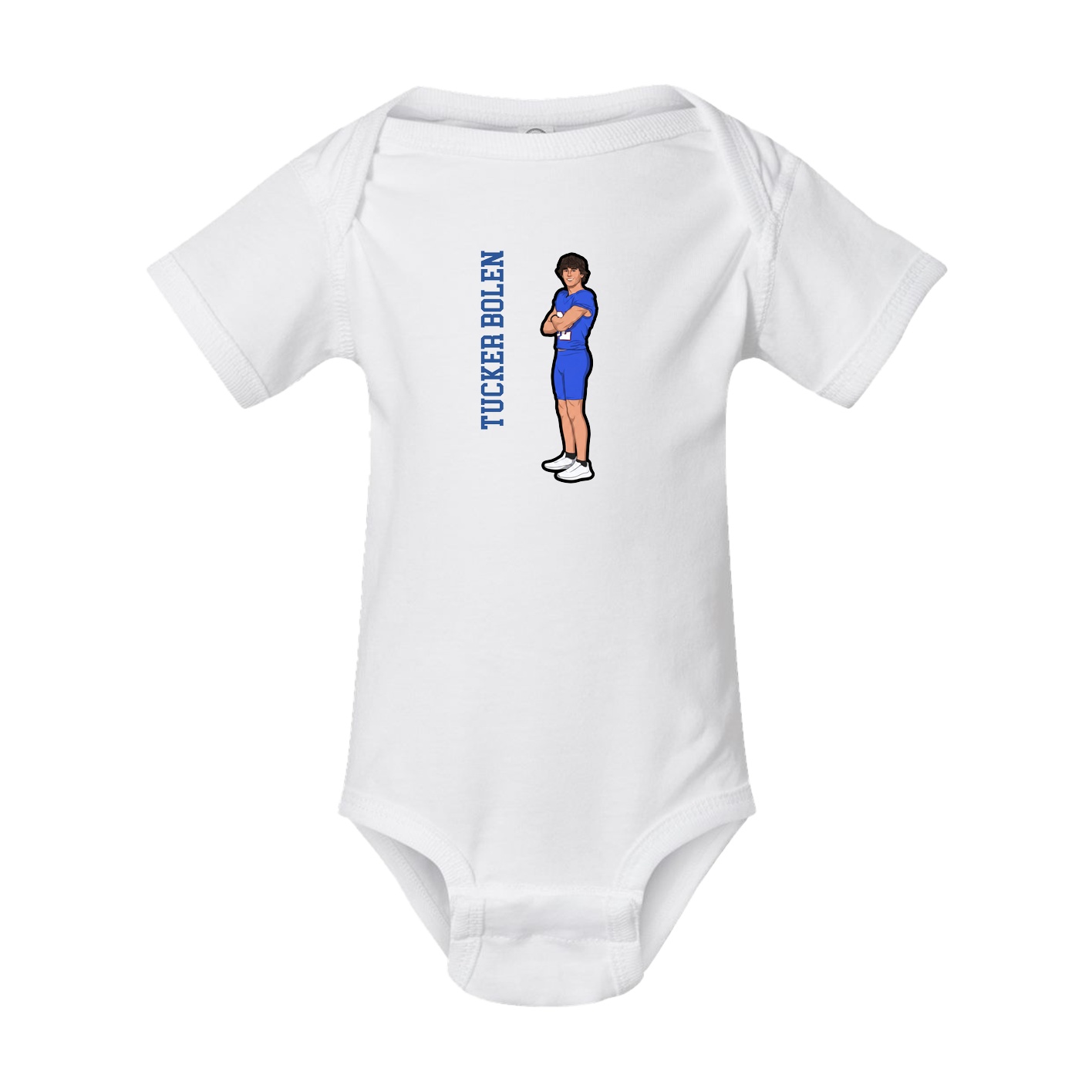 Baby Onesie — Name Vertical in White