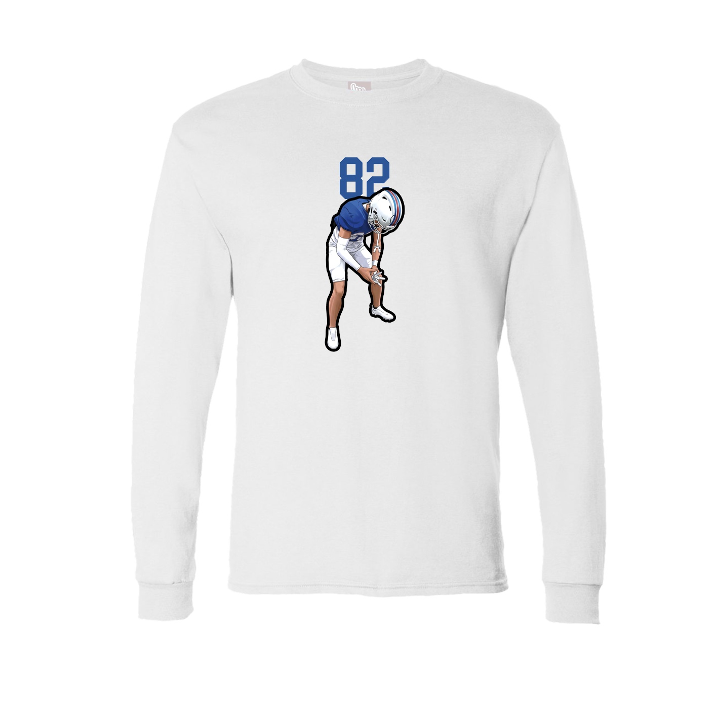 Long Sleeve Tee — Number Top in White