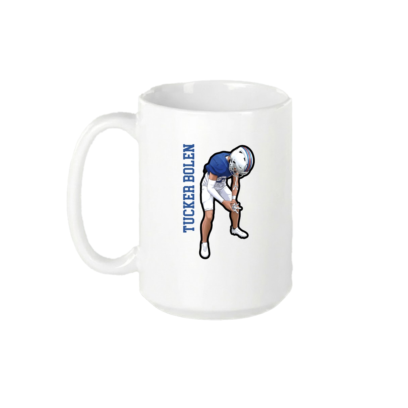 15oz Coffee Mug — Name Vertical in White