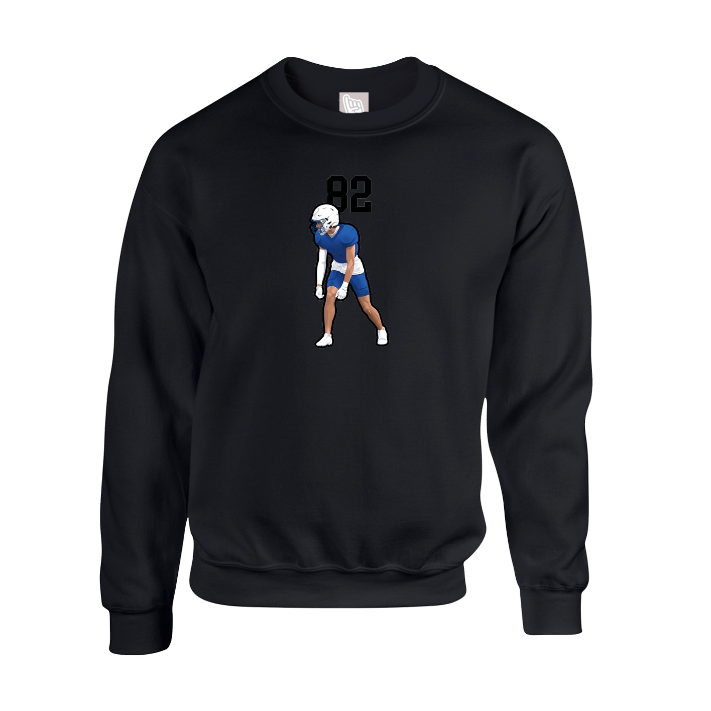 Fleece Crew — Number Top in Black
