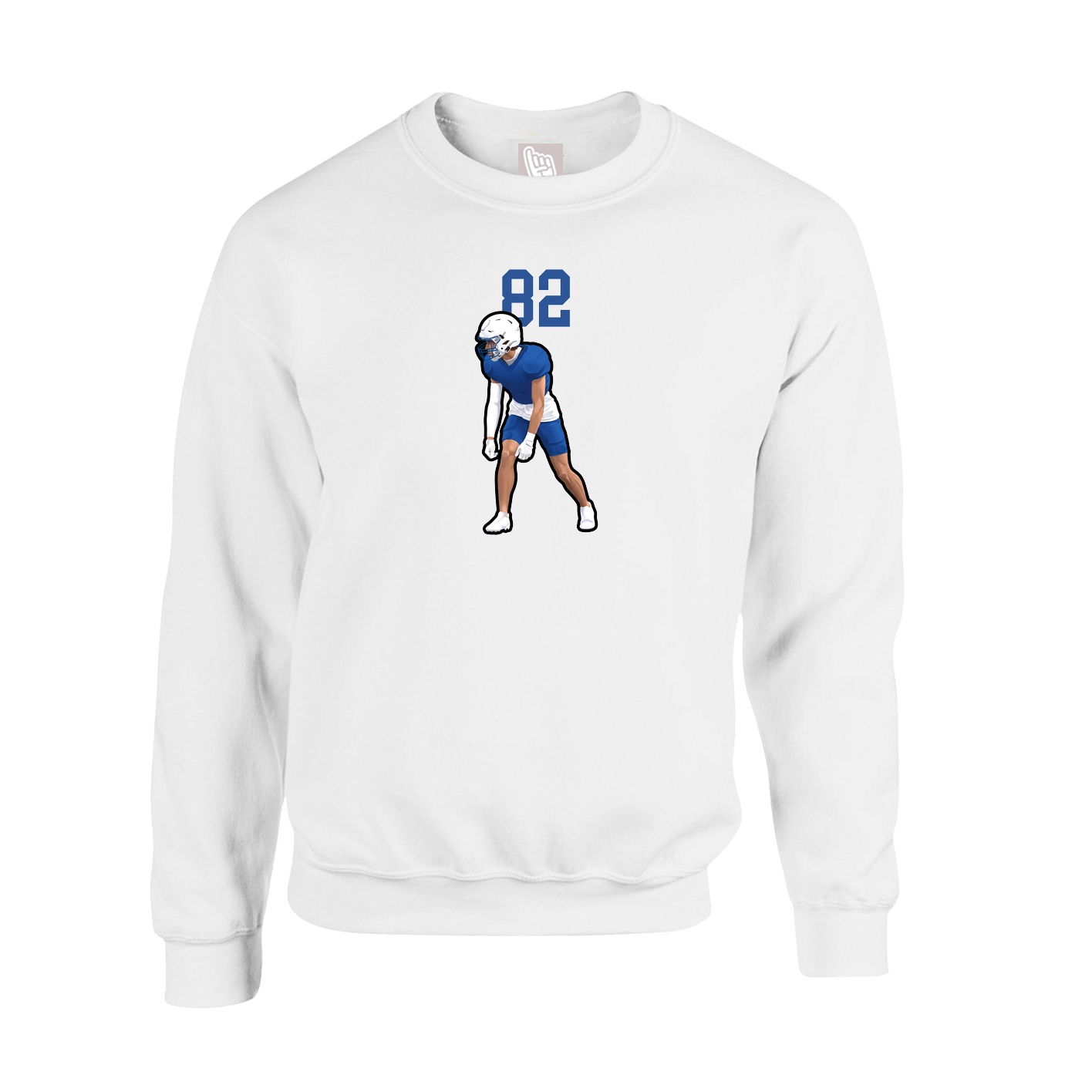 Fleece Crew — Number Top in White