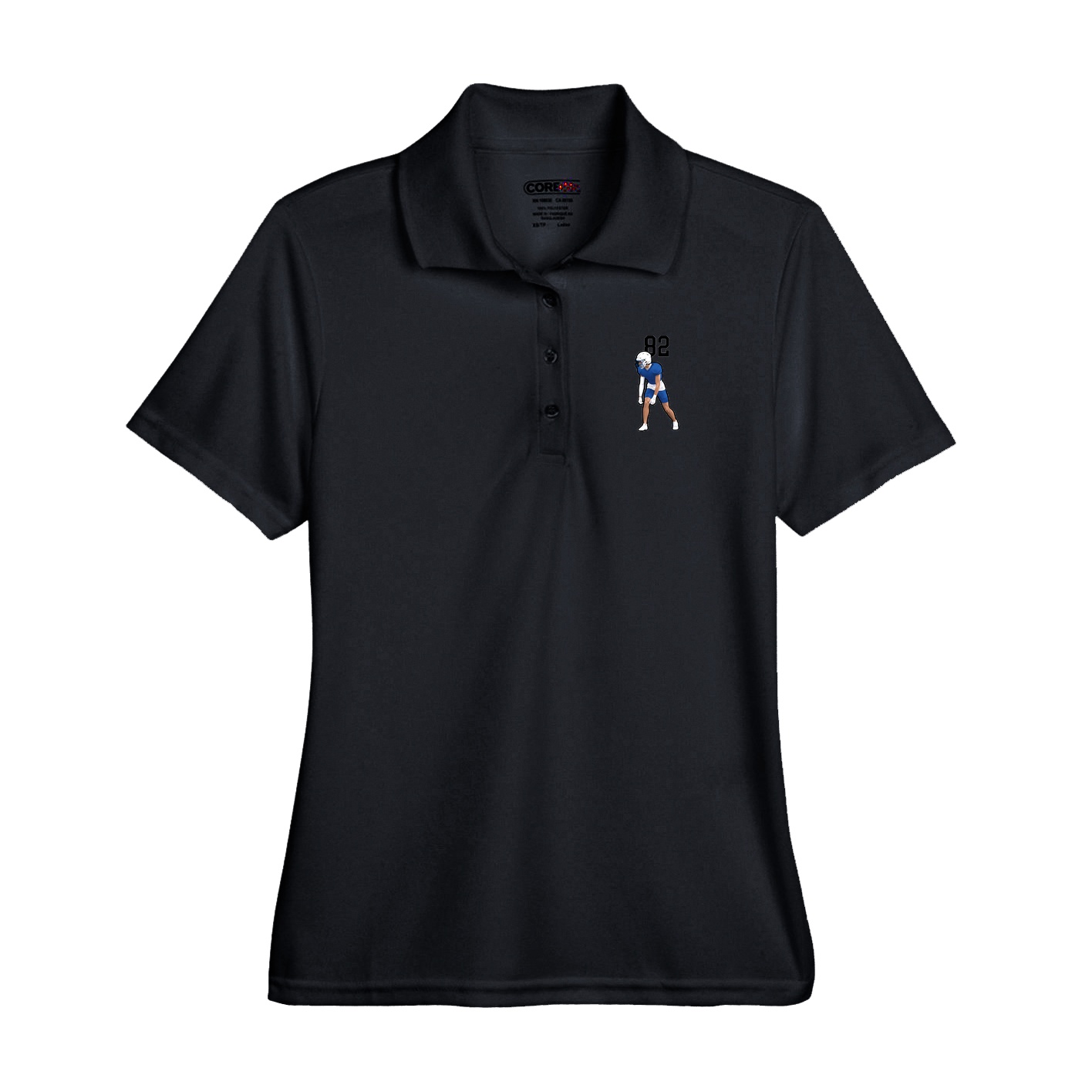 Performance Polo — Number Top in Black