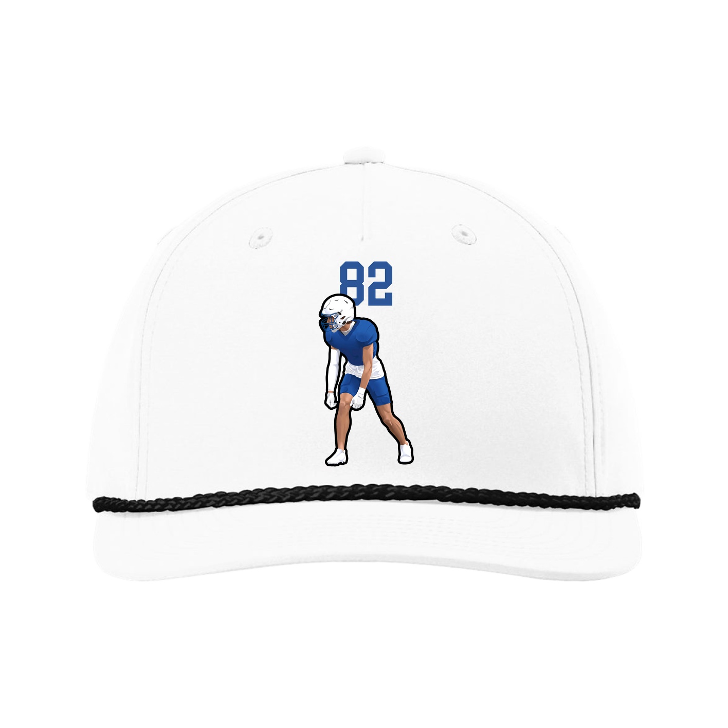 Five-Panel Classic Rope Cap — Number Top in White
