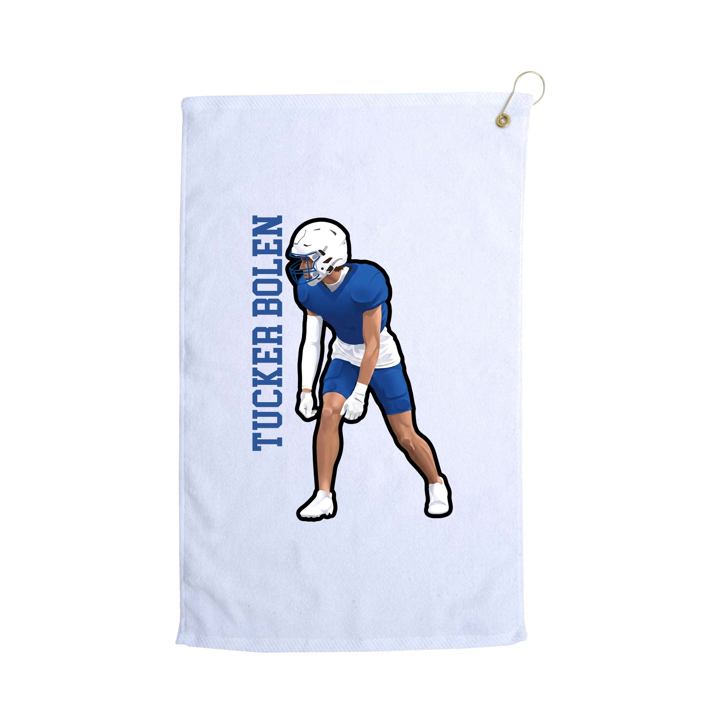 Golf Towel — Name Vertical in White