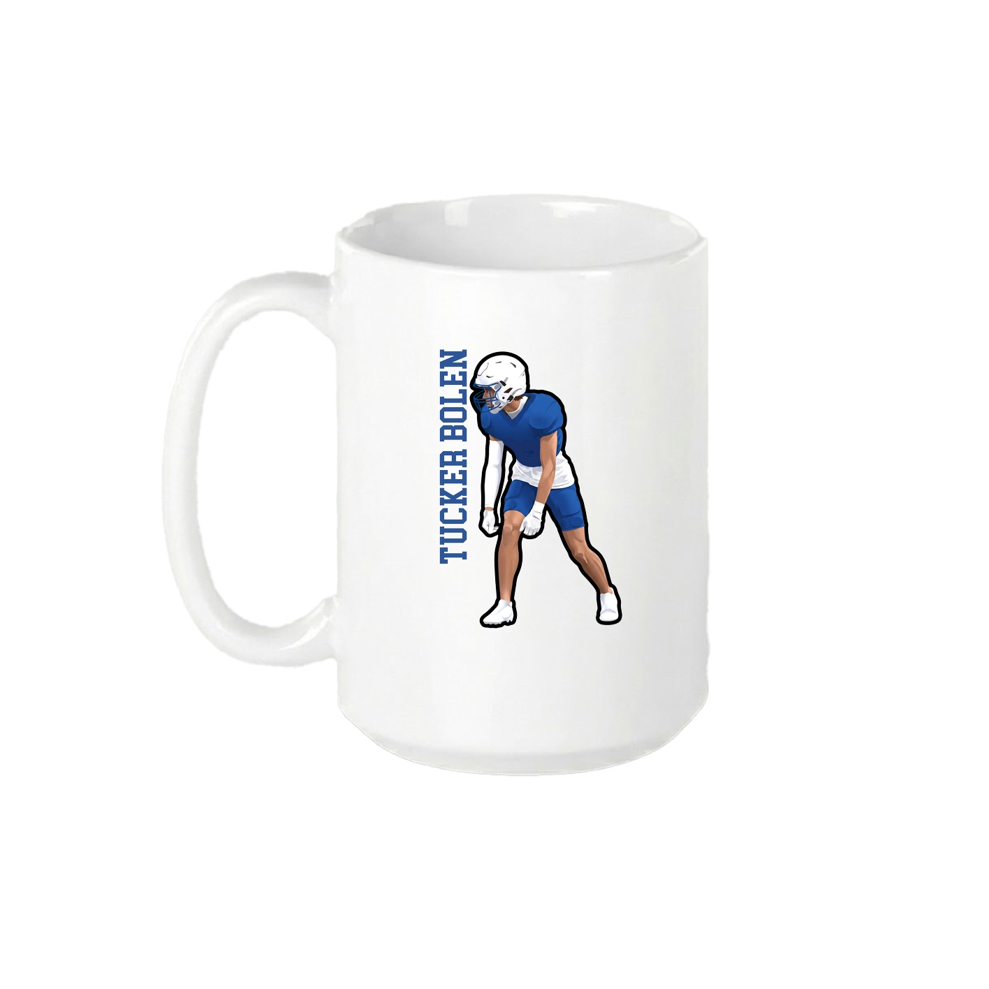 15oz Coffee Mug — Name Vertical in White