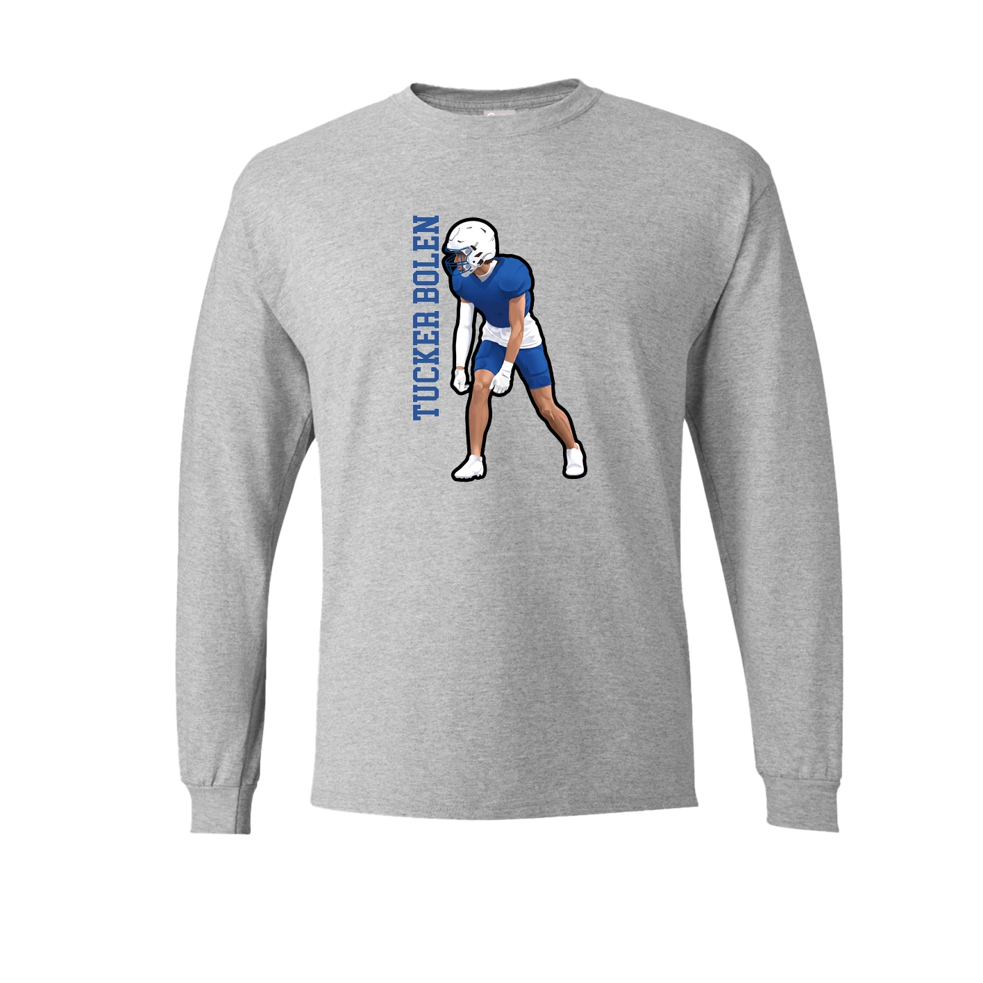 Long Sleeve Tee — Name Vertical in Grey