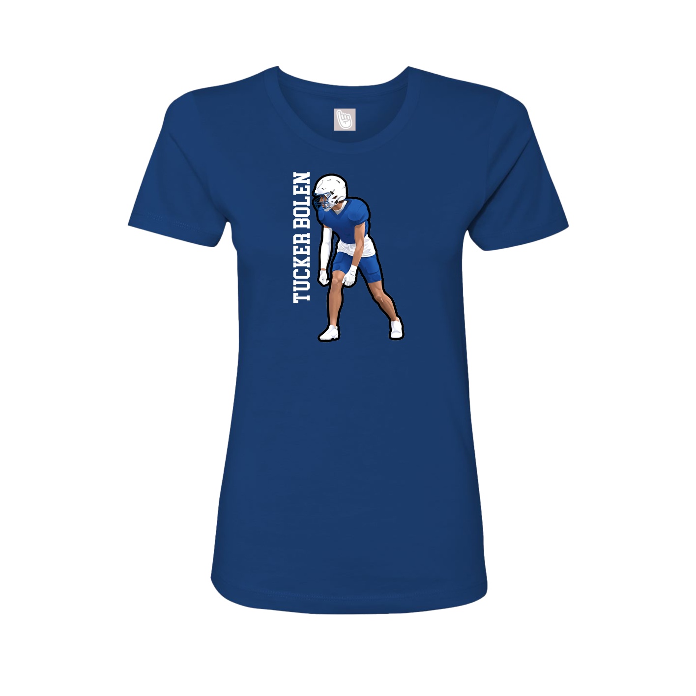 Womens Tee — Name Vertical in Royal
