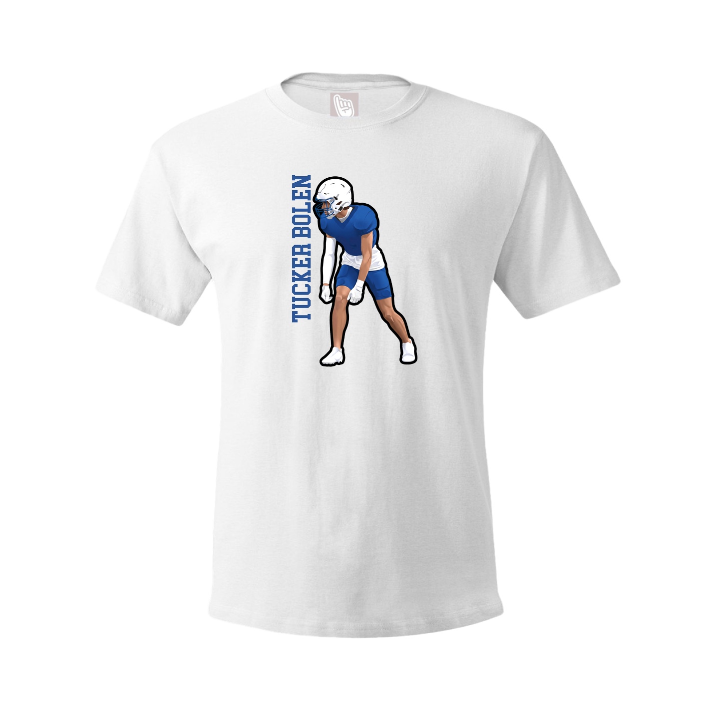 Youth Tee — Name Vertical in White