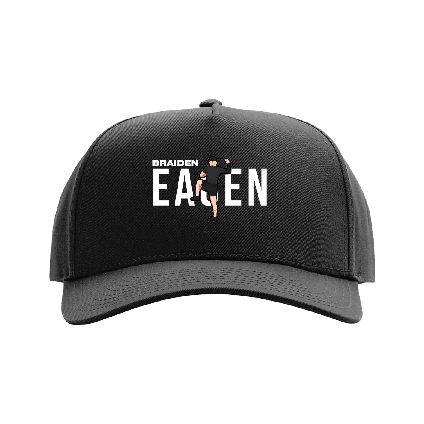 Full Fabric Five-Panel Champ Cap — Player Name in Black