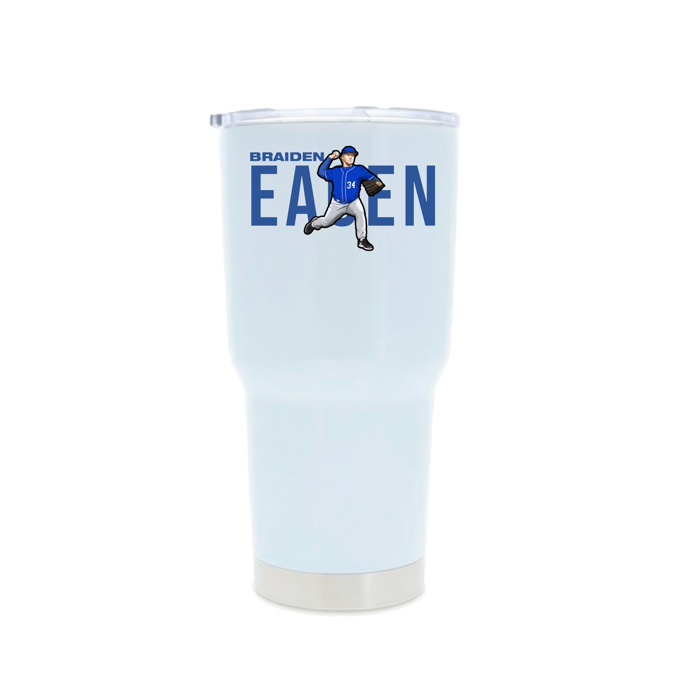 30oz Stainless Steel Tumbler — Player Name in White