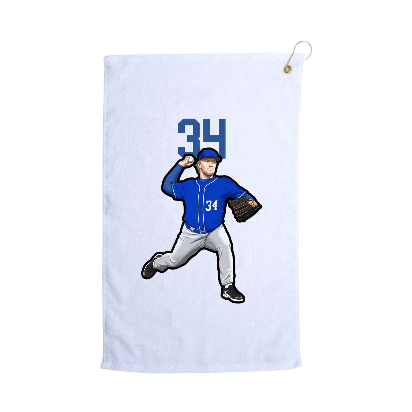 Golf Towel — Number Top in White