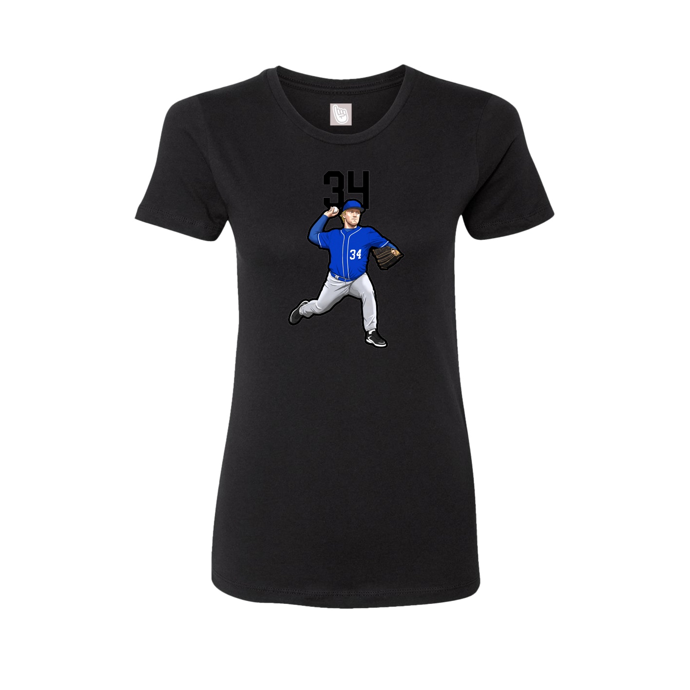 Fitted Women's Tee — Number Top in Black