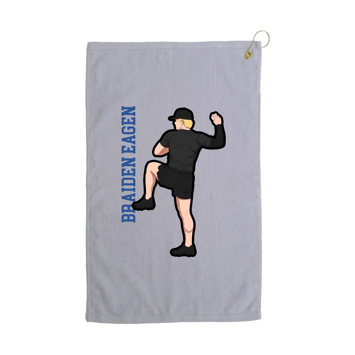 Golf Towel — Name Vertical in Grey
