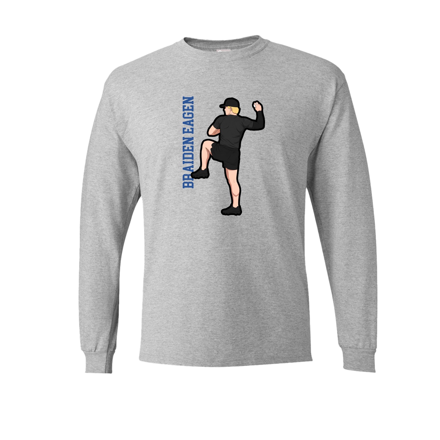 Long Sleeve Tee — Name Vertical in Grey