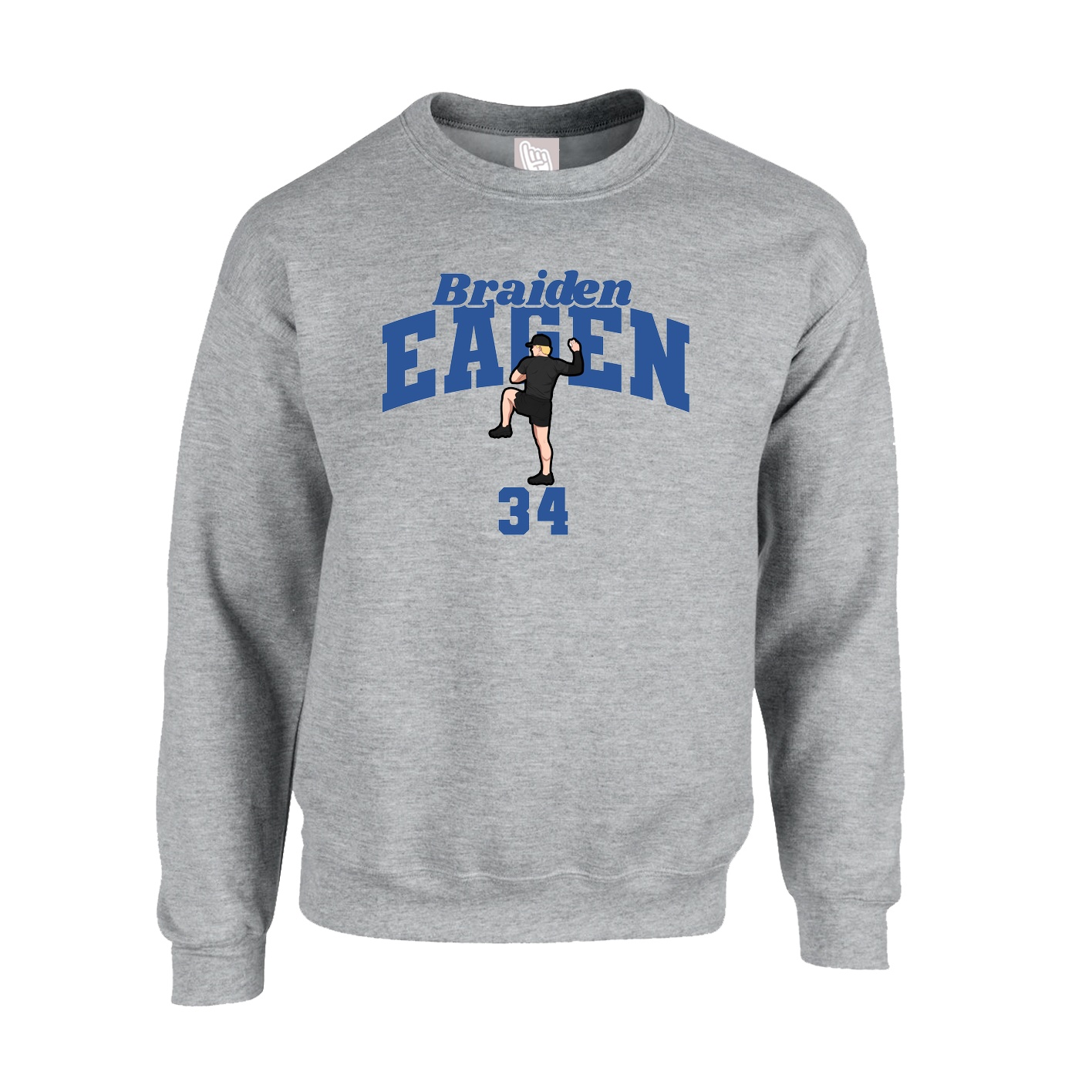 Fleece Crew — Signature Arch in Grey