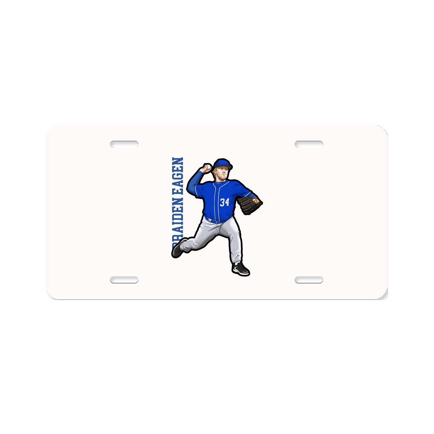 License Plate — Name Vertical in Classic