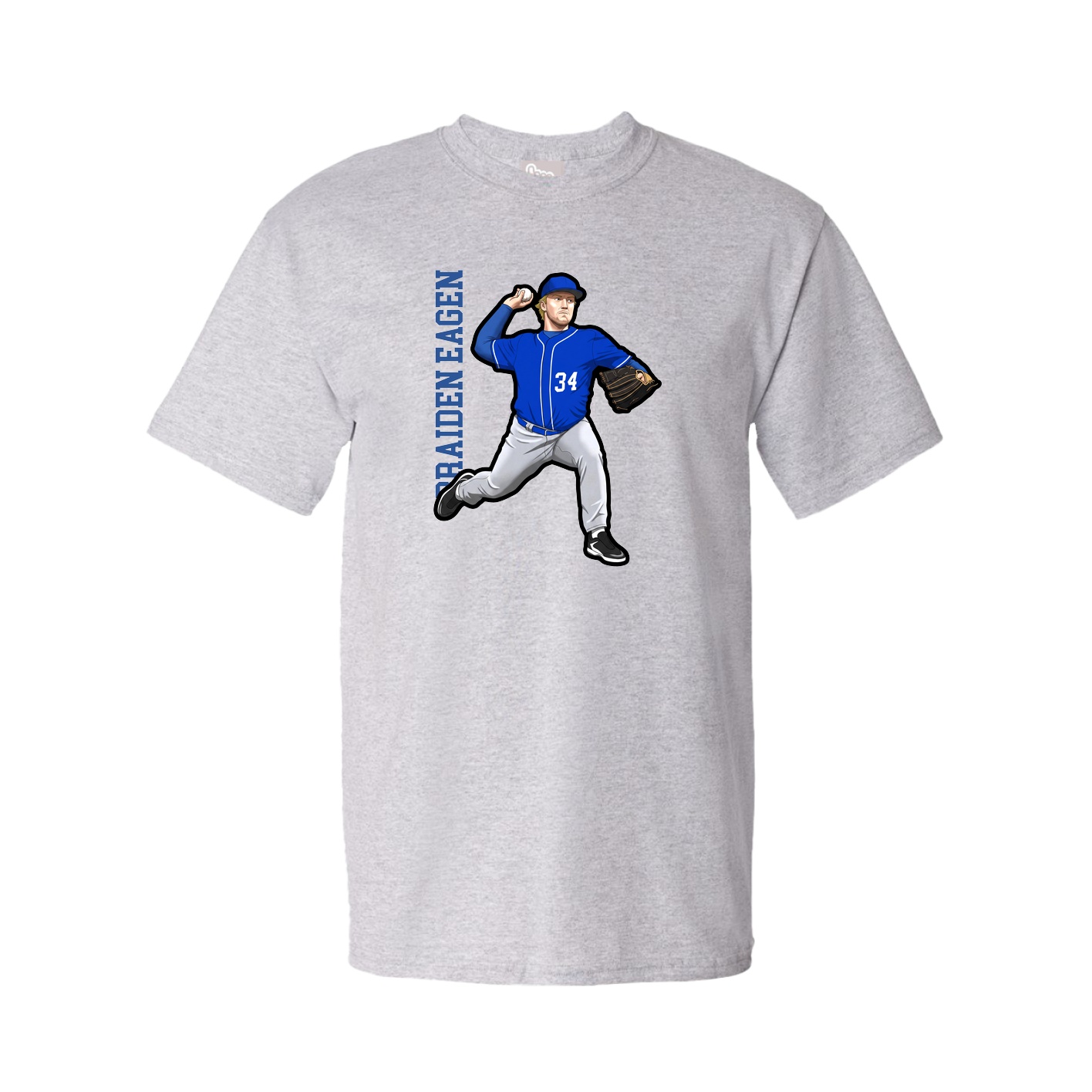 Tee — Name Vertical in Grey