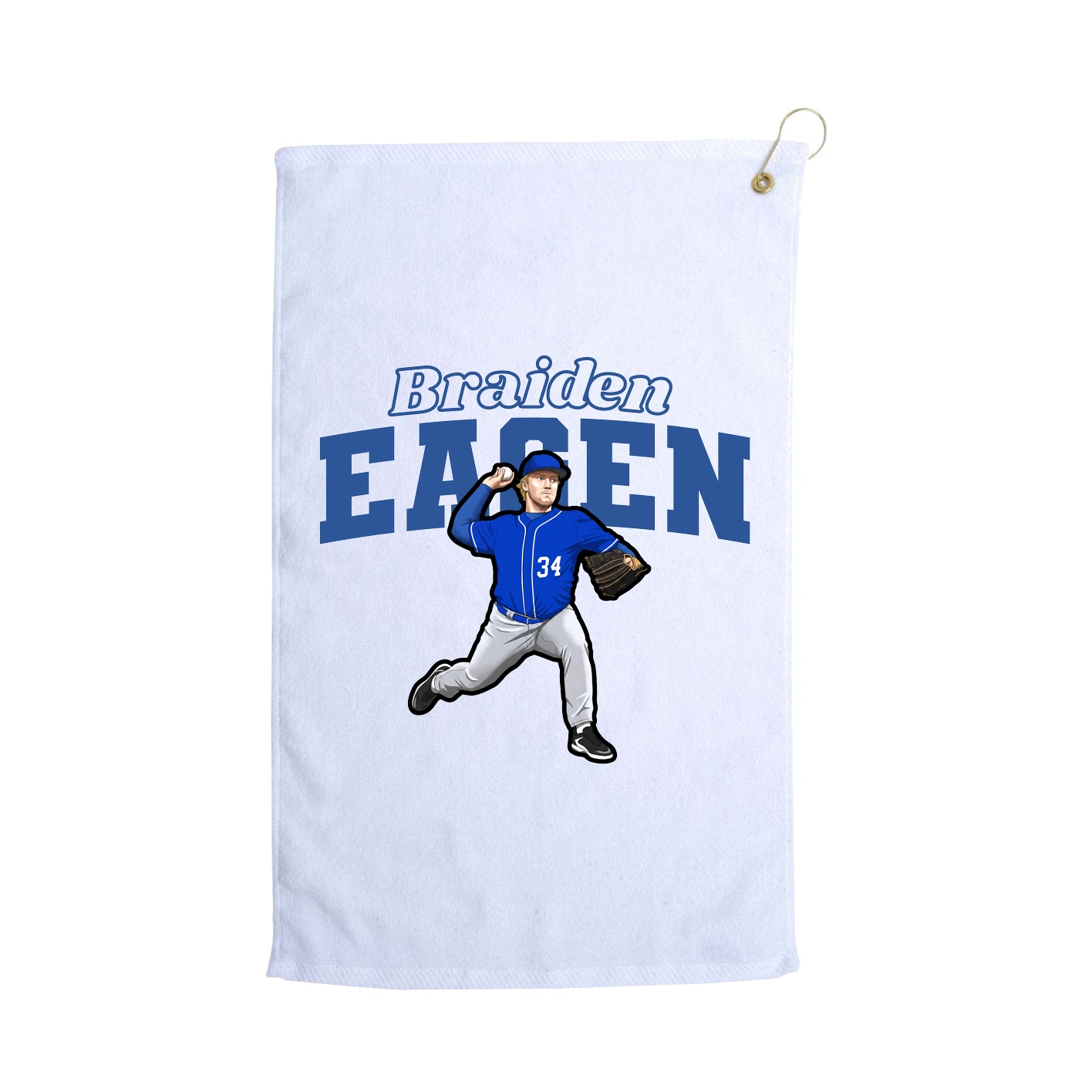 Golf Towel — Name Arch in White