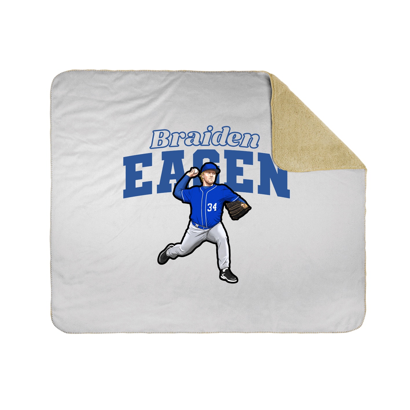 Throw Blanket — Name Arch in White