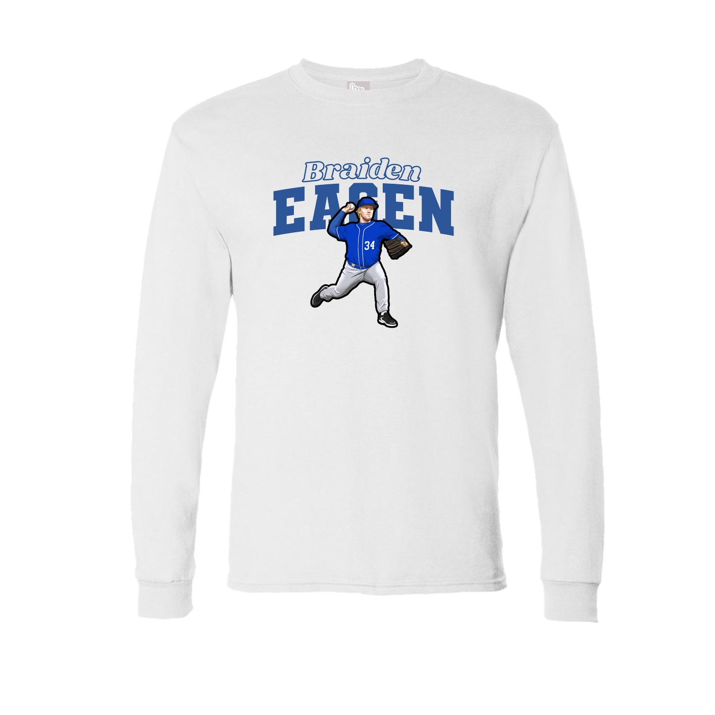 Long Sleeve Tee — Name Arch in White