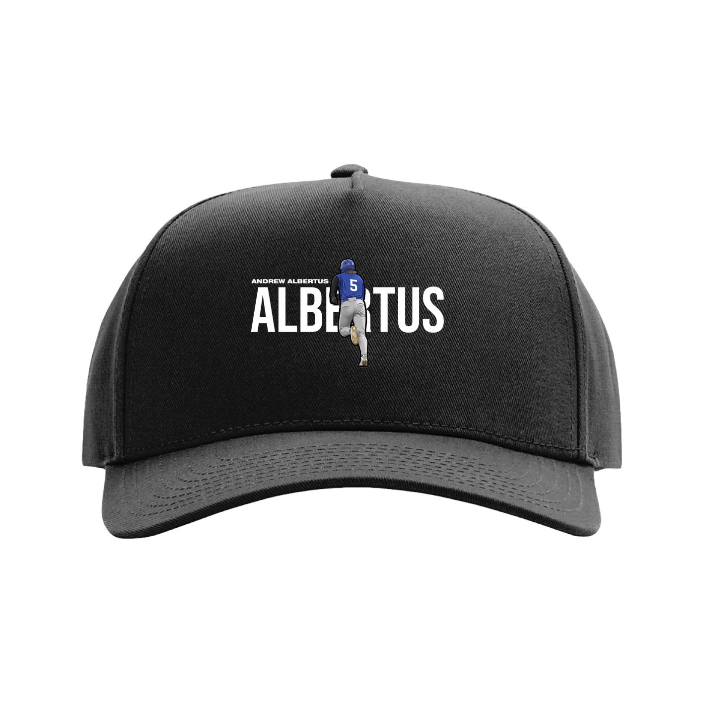 Full Fabric Five-Panel Champ Cap — Player Name in Black