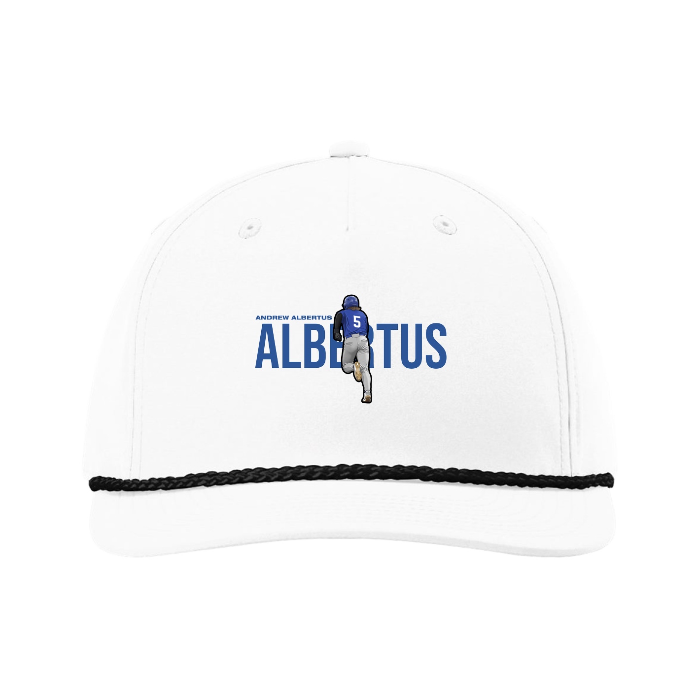 Five-Panel Classic Rope Cap — Player Name in White