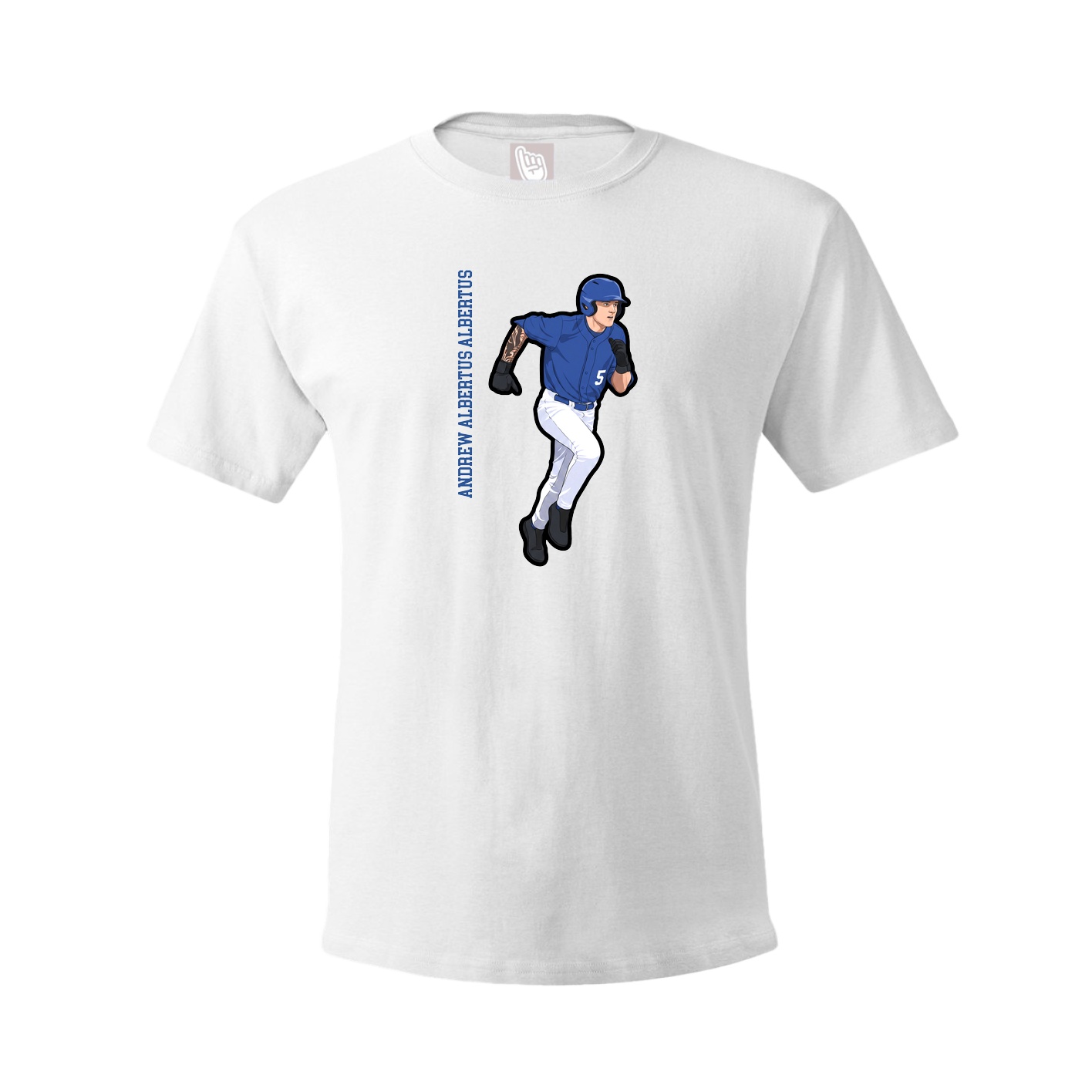 Youth Tee — Name Vertical in White