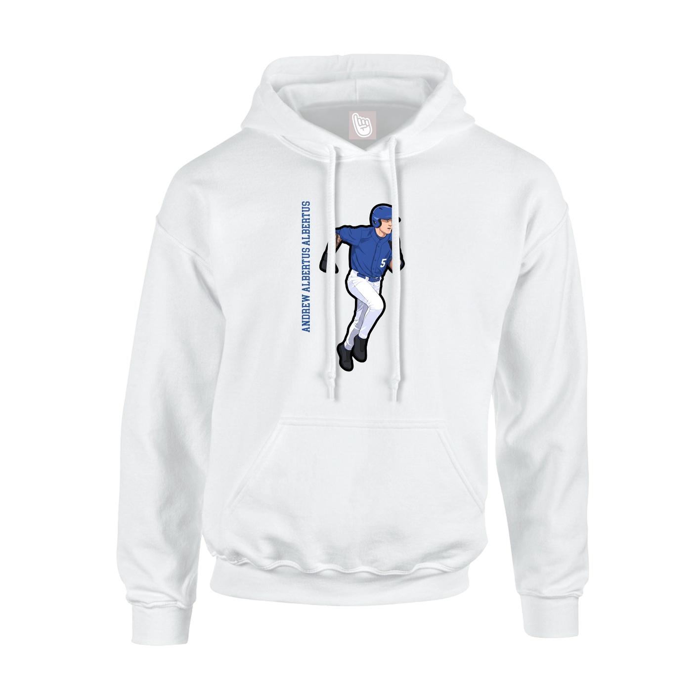 Youth Hoodie — Name Vertical in White