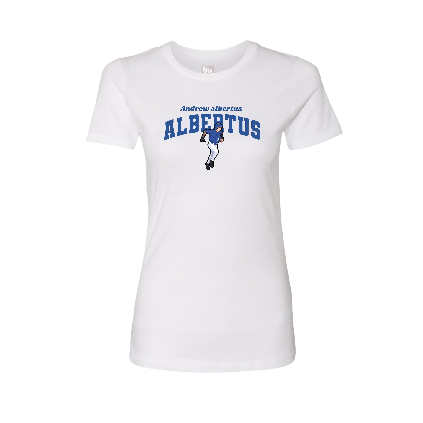 Fitted Women's Tee — Signature Arch in White