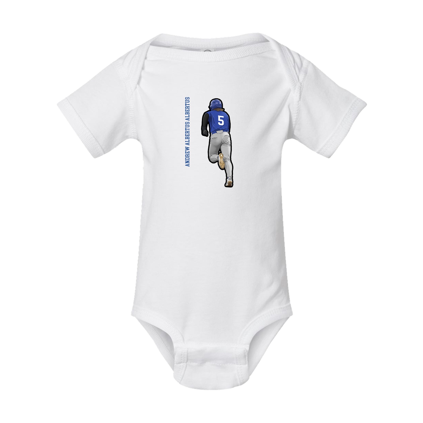 Baby Onesie — Name Vertical in White