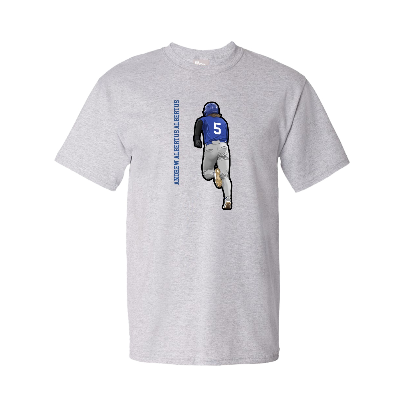 Youth Tee — Name Vertical in Grey