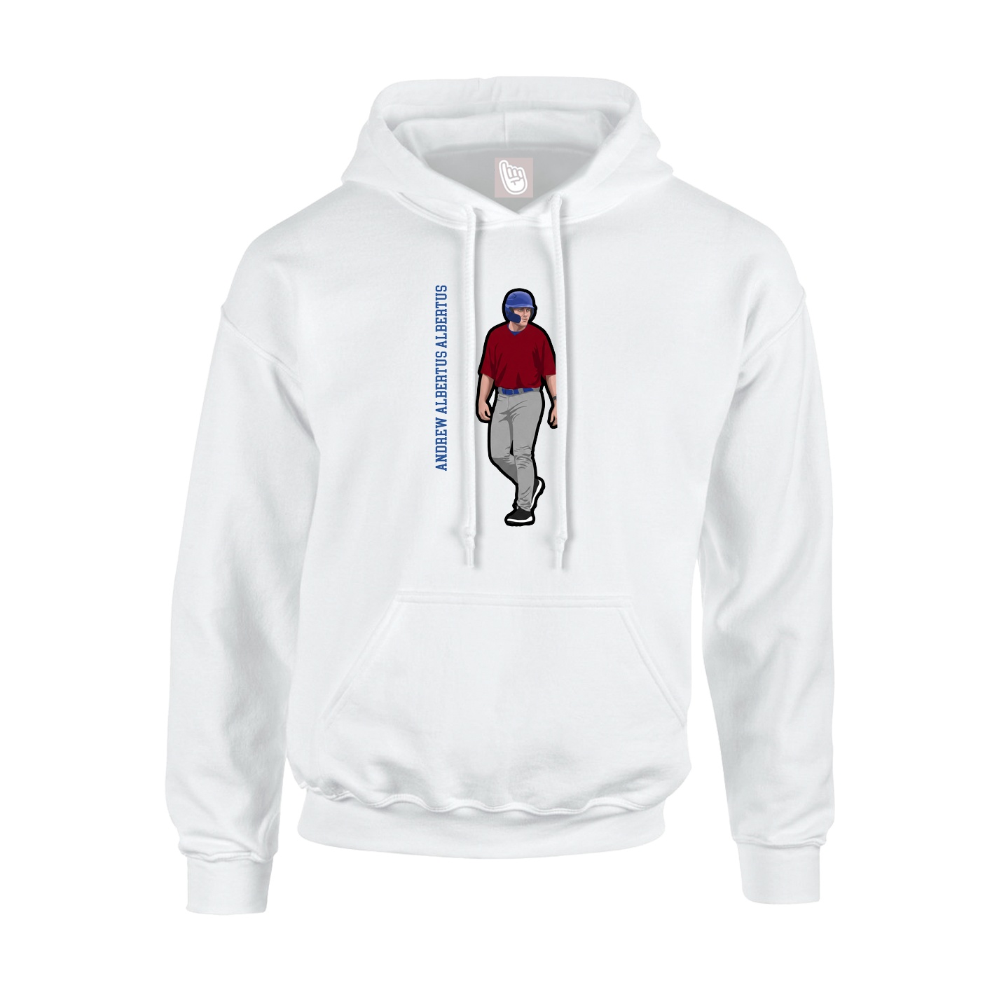 Hoodie — Name Vertical in White