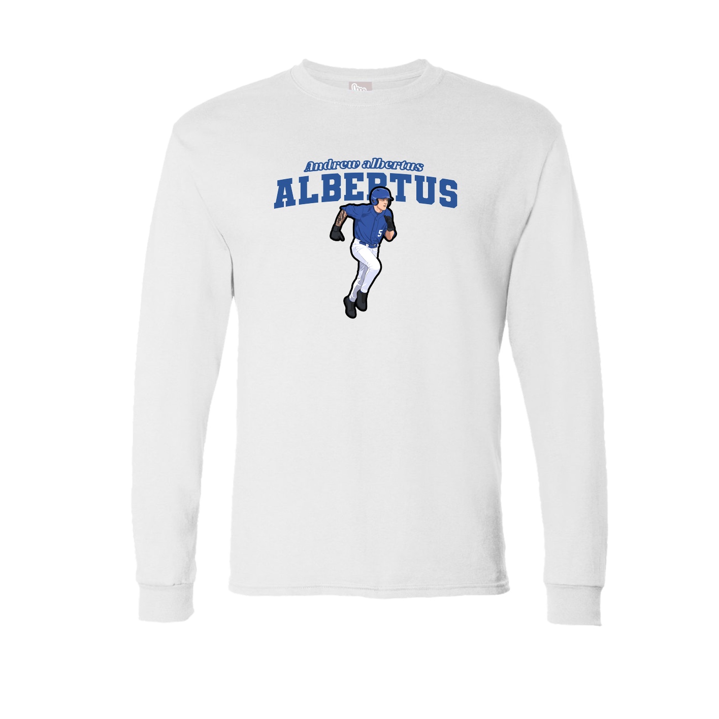 Long Sleeve Tee — Name Arch in White