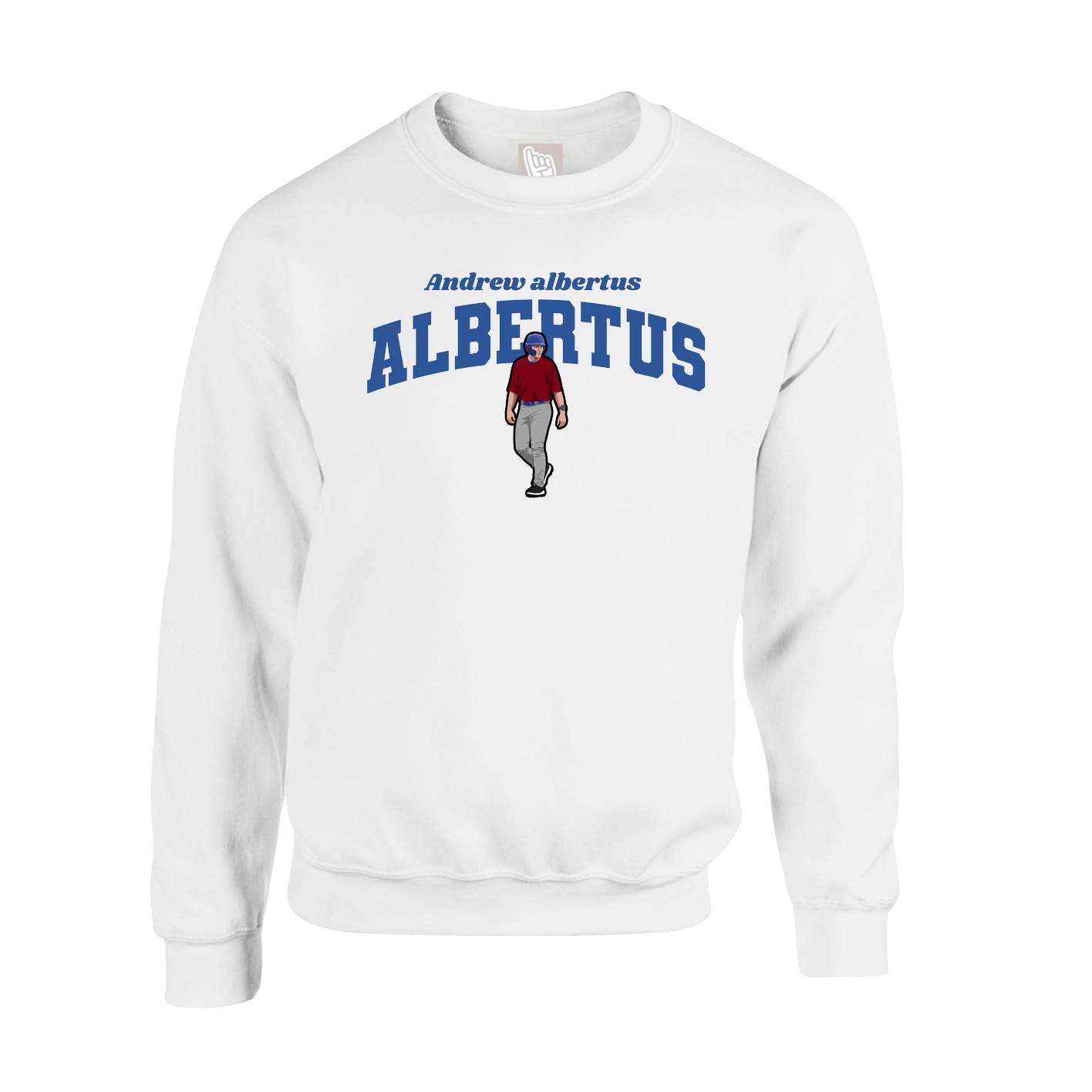 Fleece Crew — Signature Arch in White