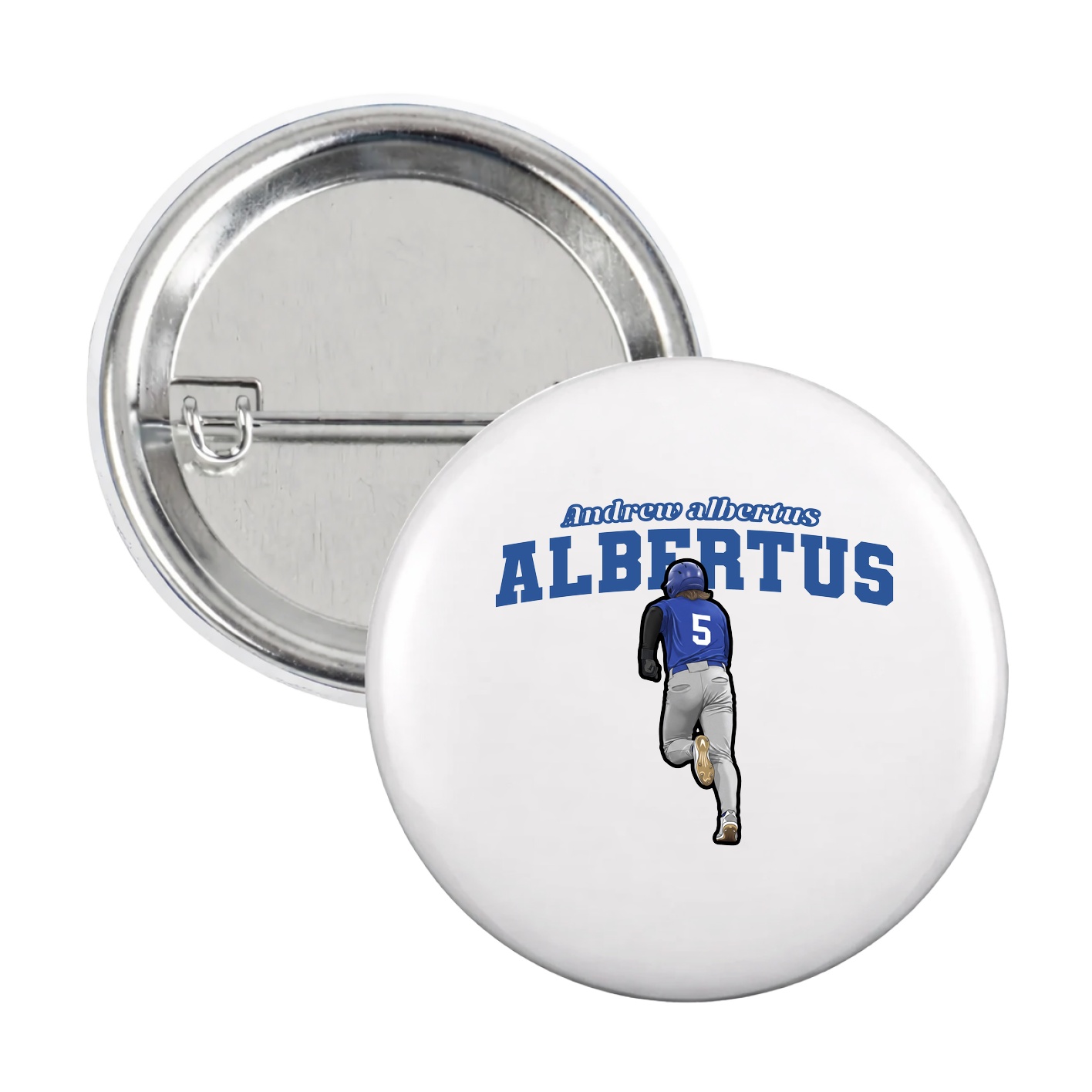 Game Day Button — Name Arch in White
