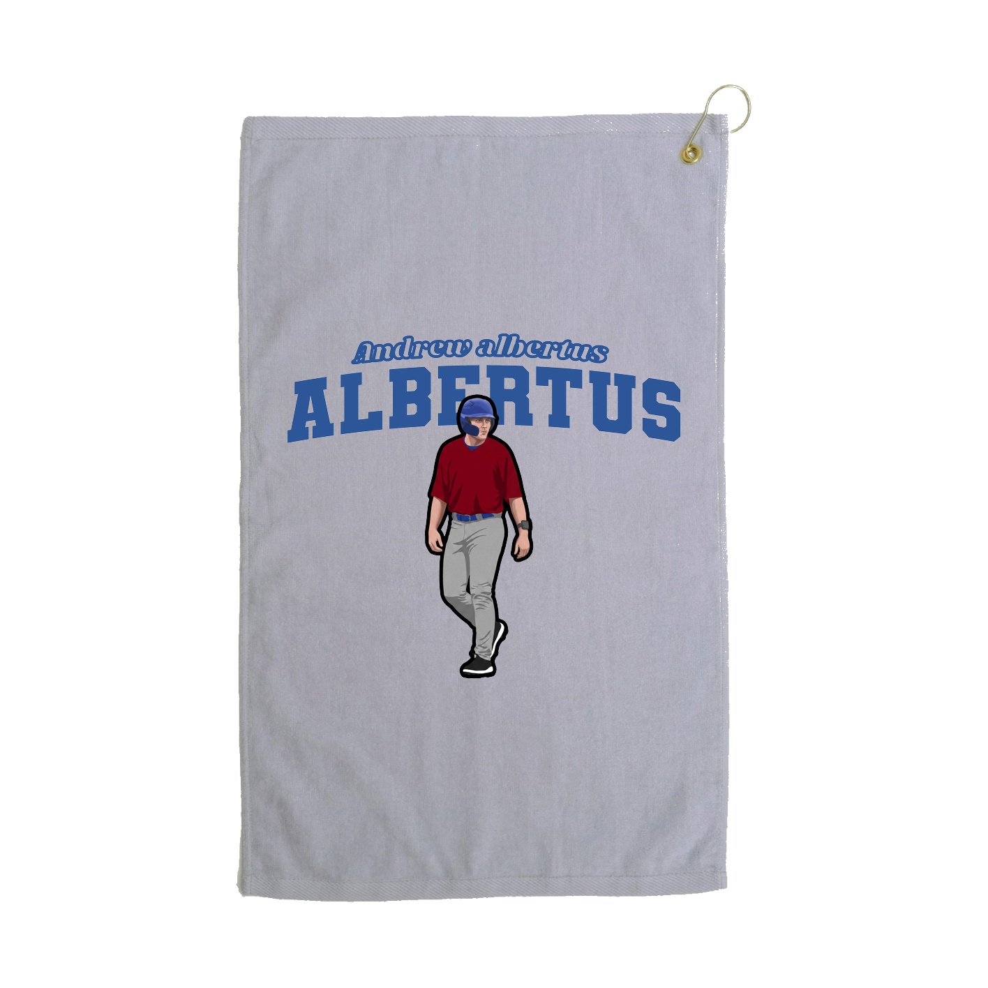 Golf Towel — Name Arch in Grey