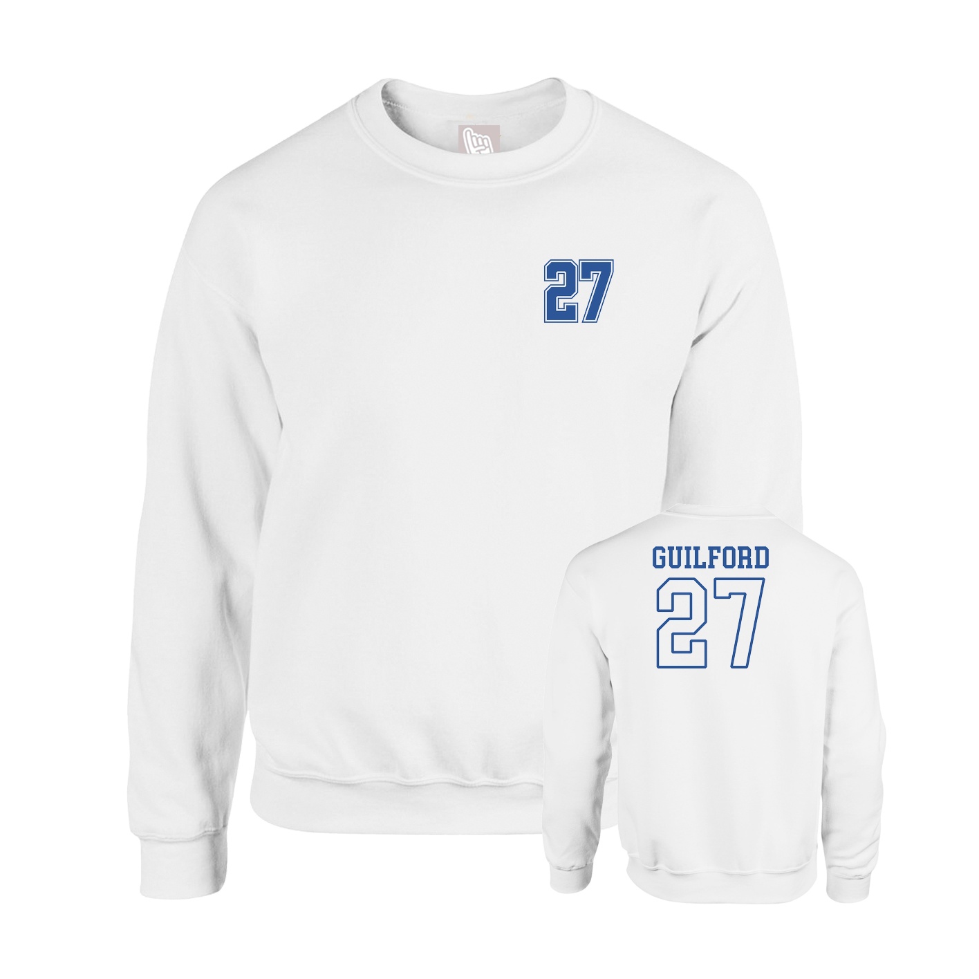 Fleece Crew — Chest Back in White