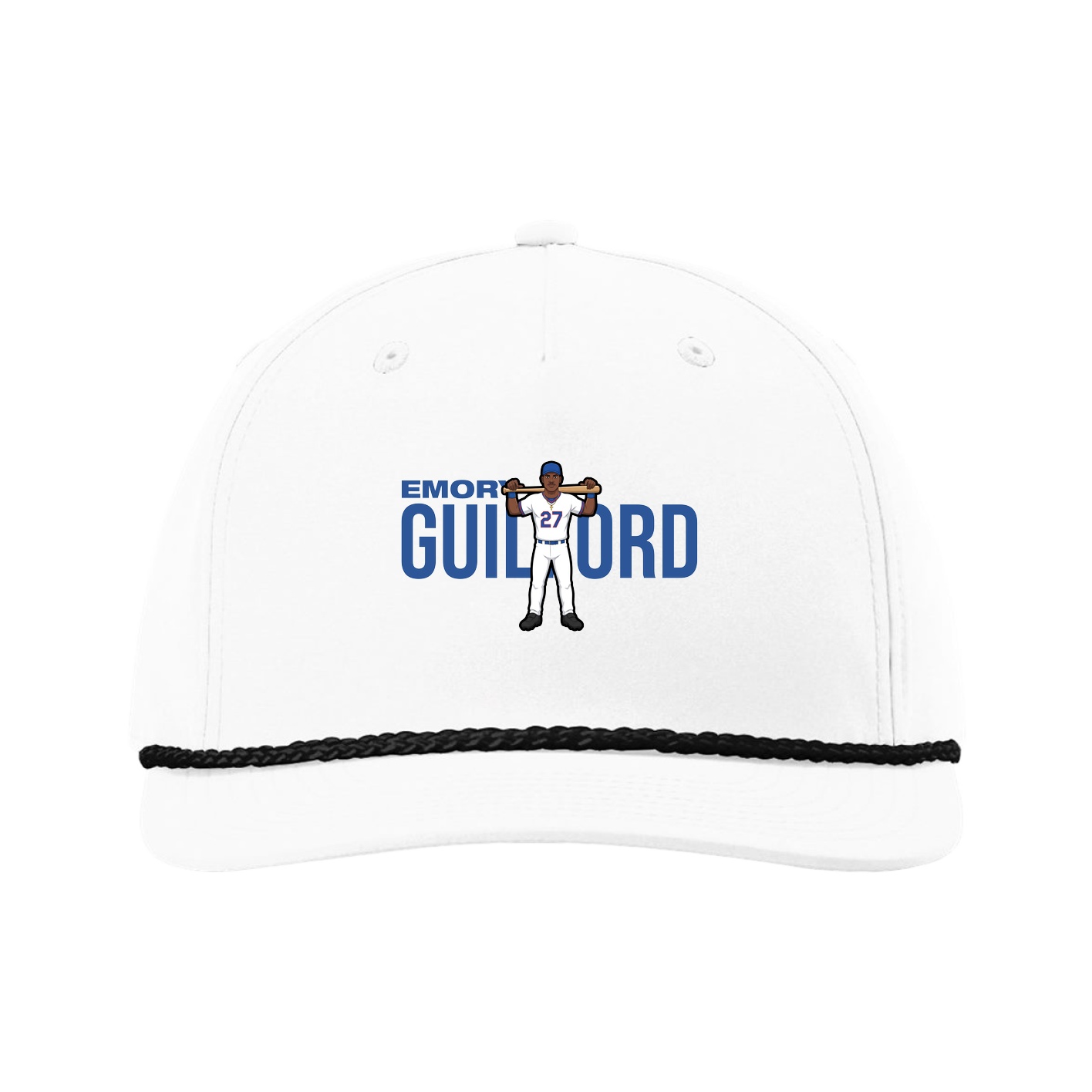 Five-Panel Classic Rope Cap — Player Name in White
