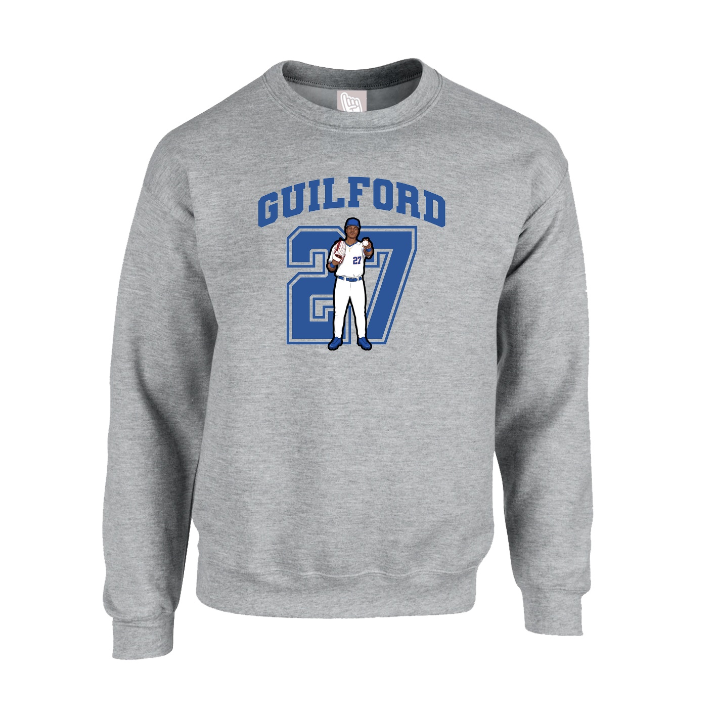 Fleece Crew — Number in Grey