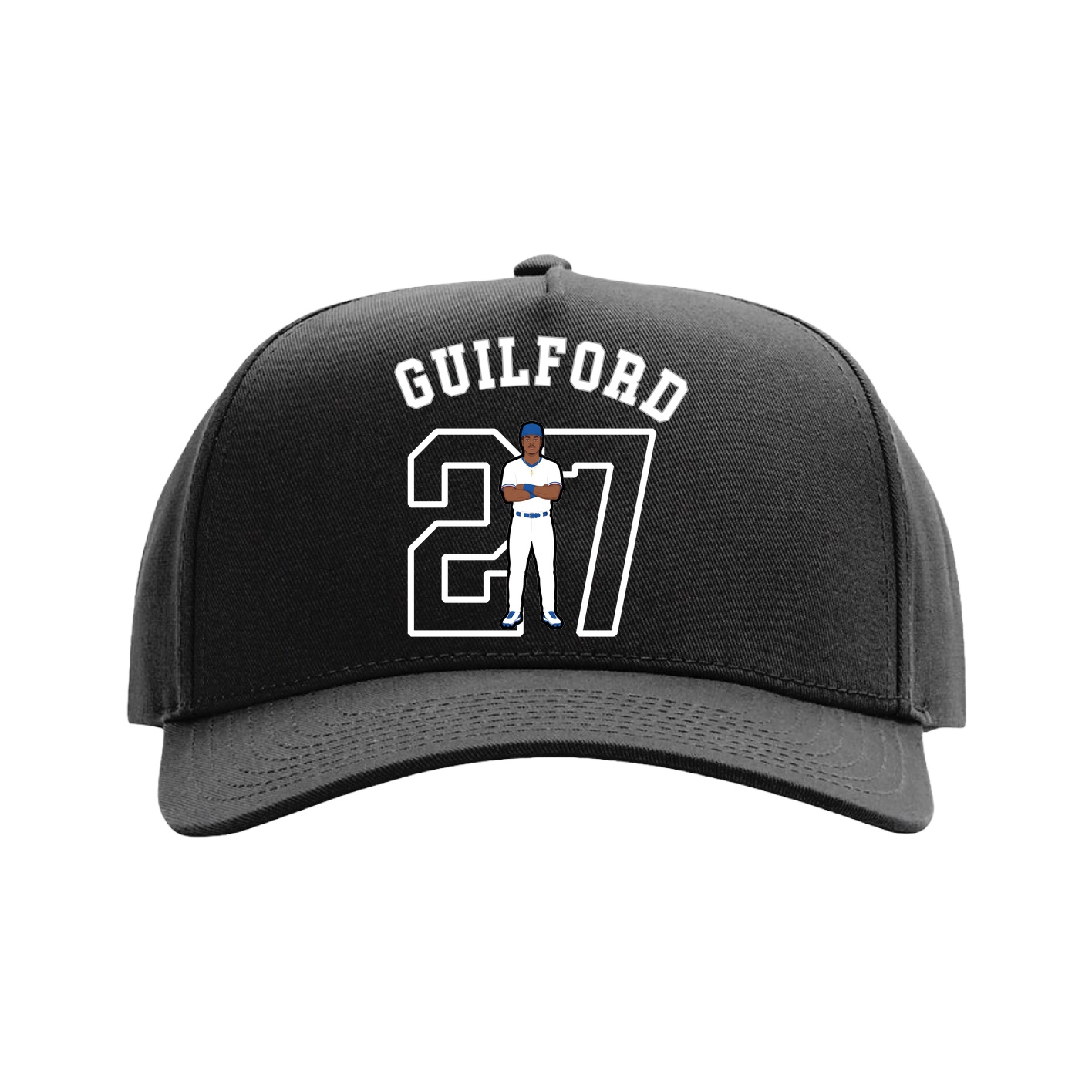 Full Fabric Five-Panel Champ Cap — Shirsey Arch in Black