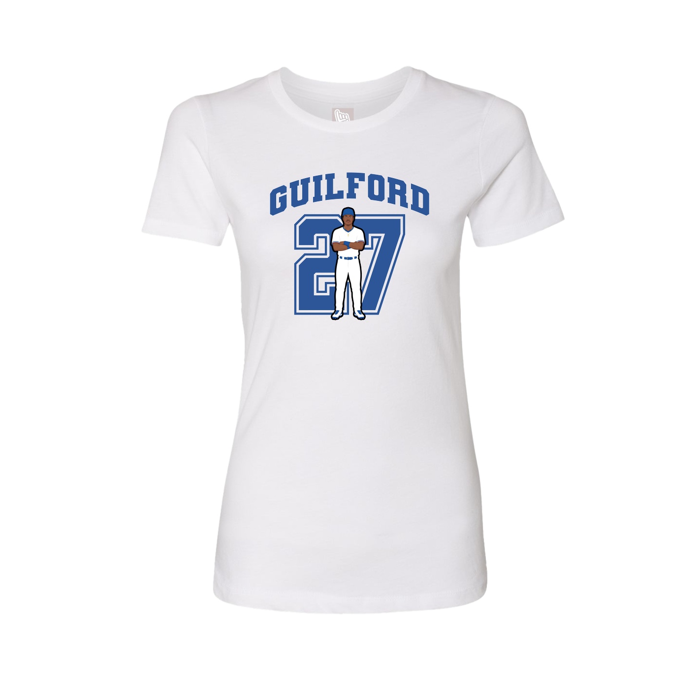 Fitted Women's Tee — Number in White
