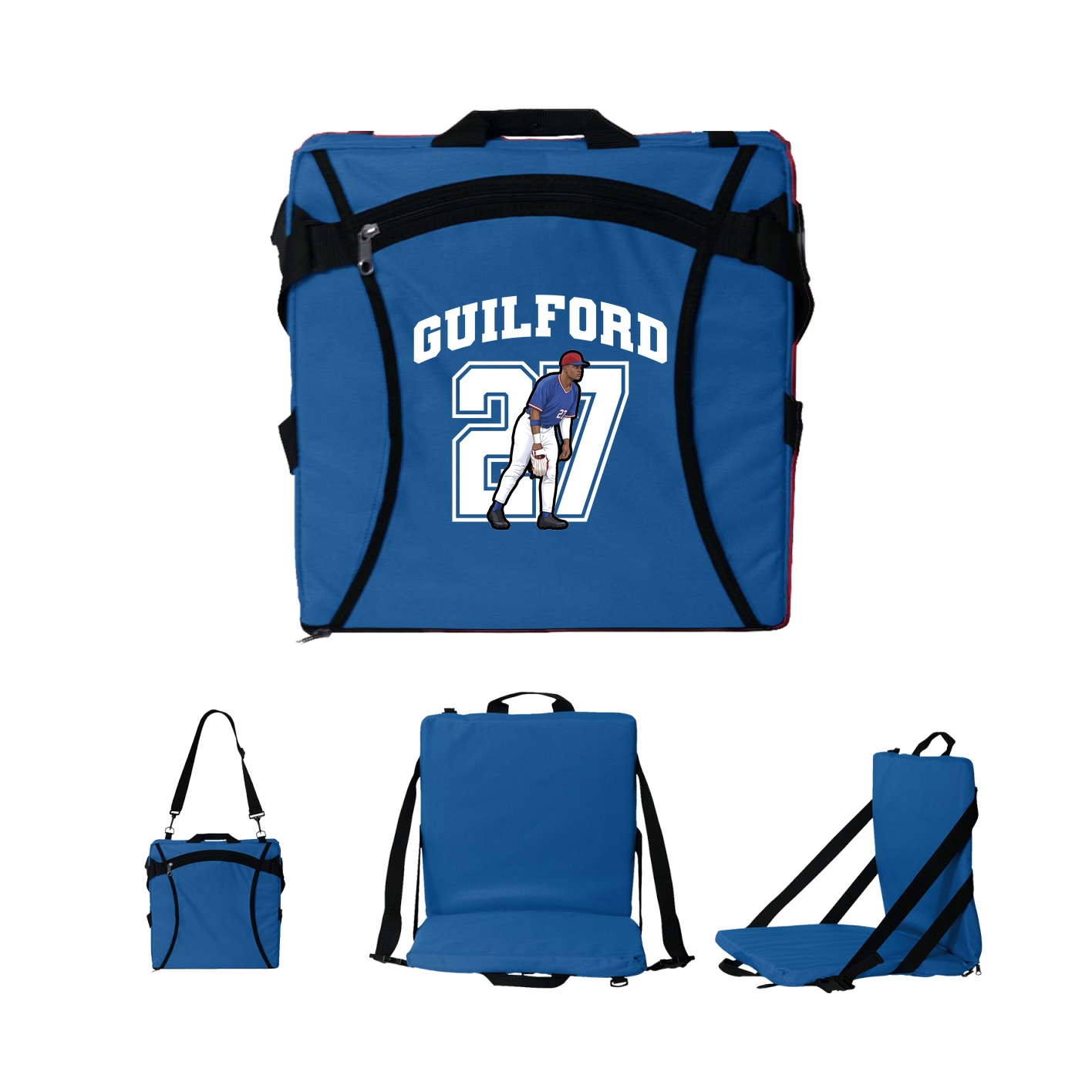 Folding Stadium Seat — Number in Royal